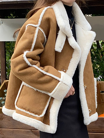 Airchics manteau aviateur doublé polaire boutonnage avec poches femme mode hiver